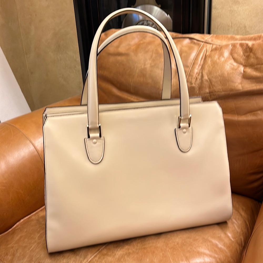 Cream Valextra handbag. Never used.